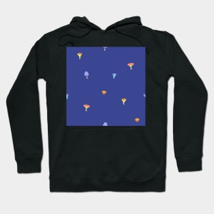 Mushrooms on a Blue Background, Smaller Hoodie